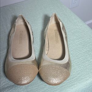 Dream Pairs Women's Glittery Gold Flats